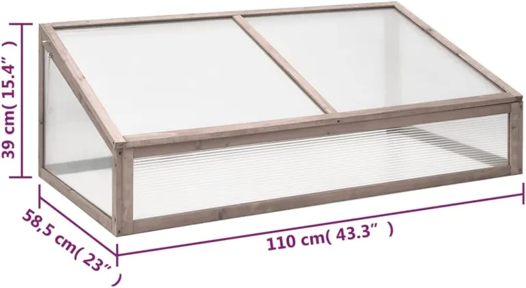 Festnight Frühbeet Aufsatz 110x58,5x39 cm Frühbeetaufsatz aus Holz Hochbeet Abdeckung Mini Gewächshaus Treibhaus Frühbeetkasten Pflanzenbeet mit Abdeckung Minigewächshaus – Bild 7