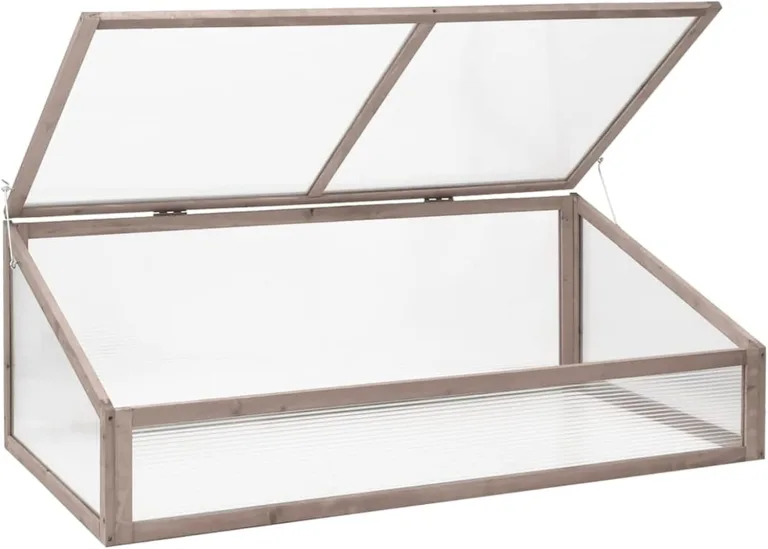 Festnight Frühbeet Aufsatz 110x58,5x39 cm Frühbeetaufsatz aus Holz Hochbeet Abdeckung Mini Gewächshaus Treibhaus Frühbeetkasten Pflanzenbeet mit Abdeckung Minigewächshaus – Bild 3