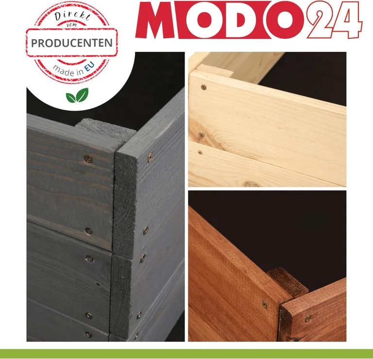 Hochbeet Holz, Kräuterbeet, Gartenbeet, Pflanzkasten, Blumenbeet, für Garten und Terrasse, Kiefernholz, Massivholz, Naturholz, Gemüsegarten, Abmessungen 45x120x80 cm, Farbe: Braun – Bild 7