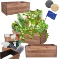 Hochbeet Holz, Kräuterbeet, Gartenbeet, Pflanzkasten, Blumenbeet, für Garten und Terrasse, Kiefernholz, Massivholz, Naturholz, Gemüsegarten, Abmessungen 45x120x80 cm, Farbe: Braun - Thumbnail 1