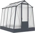 Westmann Natura 68 | Aluminium Gewächshaus mit Fundament | 248x188x227 cm | Doppelstegplatten 4 mm | UV-beständig | Inkl. Entwässerungssystem & Dachfenster | Anthrazit - Thumbnail 1
