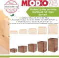 Hochbeet Holz, Kräuterbeet, Gartenbeet, Pflanzkasten, Blumenbeet, für Garten und Terrasse, Kiefernholz, Massivholz, Naturholz, Gemüsegarten, Abmessungen 18x63x30 cm, Farbe: Braun - Thumbnail 2