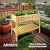 Arebos Hochbeet aus Holz mit Ablagefach | für Garten, Balkon und Terrasse | Innenleben mit Schutzvlies ausgestattet | 119 x 53 x 90 cm | Pflanzkasten & Blumenkasten | Pflanzbeet, Frühbeet – Bild 5