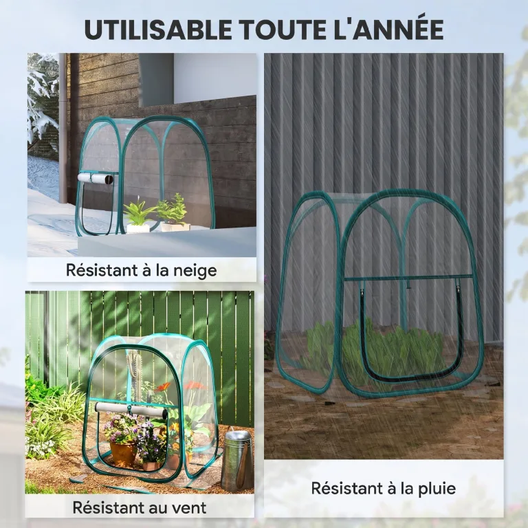 Outsunny Mini-Gewächshaus, Mini-Gewächshaus aus PVC, transparent, Überwinterungszelt für drinnen oder draußen, für Gemüse, Pflanzen, Blumen, 70 x 70 x 80 cm – Bild 6