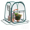 Outsunny Mini-Gewächshaus, Mini-Gewächshaus aus PVC, transparent, Überwinterungszelt für drinnen oder draußen, für Gemüse, Pflanzen, Blumen, 70 x 70 x 80 cm - Thumbnail 10