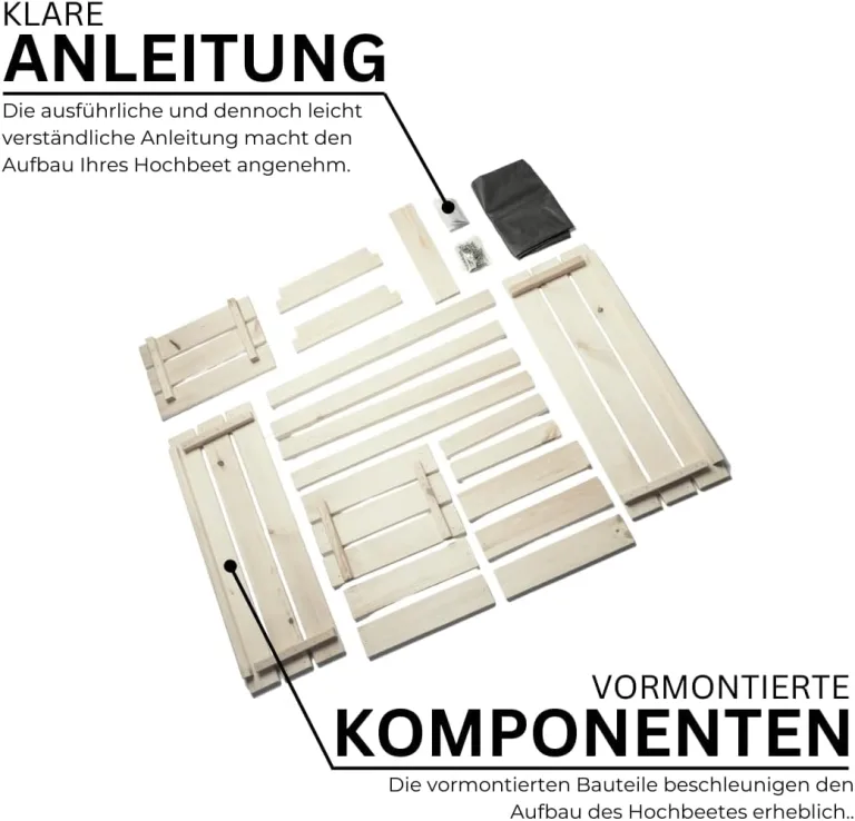Hochbeet auf Stelzen STELZO M 85x40x75 (BxTxH) - Erhöhtes Blumenbeet aus Holz für Innen- & Außenbereich - Kräuterbeet aus natürlicher Kiefer für Garten, Balkon und Terrasse, 100% Nachhaltig – Bild 6