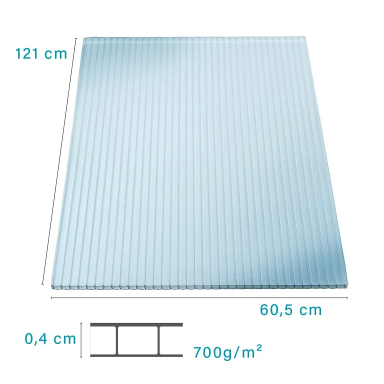 Gewächshausplatten 5 Stk. | Hohlkammerplatten Doppelstegplatten 4mm | Platten für Gewächshaus | 605 x 1210 mm – Bild 2