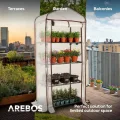 Arebos Premium Foliengewächshaus Gewächshaus mit 4 Etagen - 70 x 50 x 158 cm Treibhaus mit 4 Regalen - Platzsparend, Hochwertiges Anzuchthaus Garten Balkon Stabil & Einfach zu Montieren - Thumbnail 4