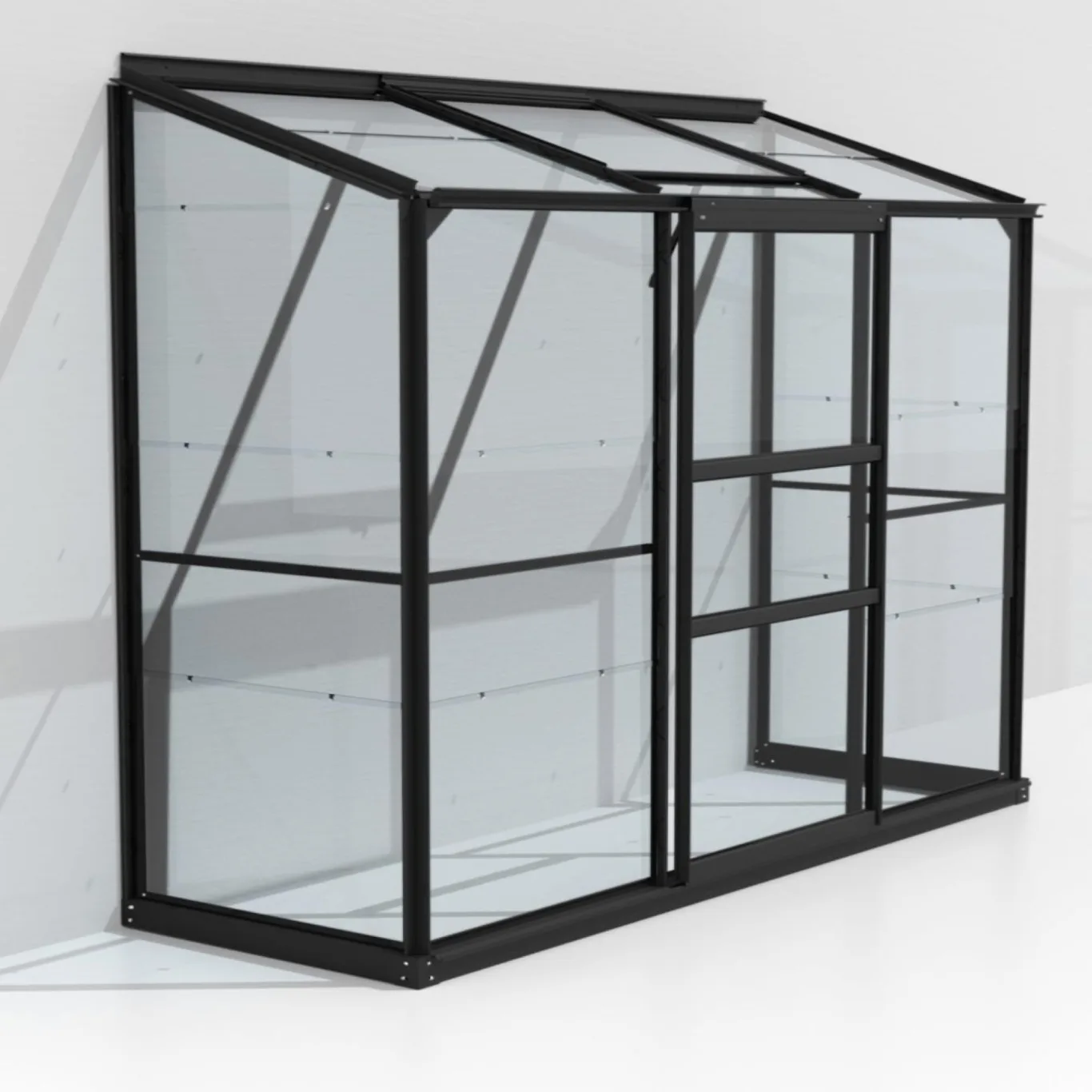 Vitavia Anlehn-Gewächshaus Styx 1300", schwarz, 1,3 m², 3 mm ESG | Wetterfestes & stabiles Wand-Gewächshaus zur Pflanzenanzucht | Ideales Treibhaus für Gemüse, Kräuter & Blumen - Bild 1