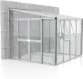 Vitavia Anlehn-Gewächshaus Athena 7000", Aluminium, 7,0 m², 3 mm ESG, 10 mm HKP | Wetterfestes & stabiles Wand-Gewächshaus zur Pflanzenanzucht | Ideales Treibhaus für Gemüse, Kräuter & Blumen - Thumbnail 6