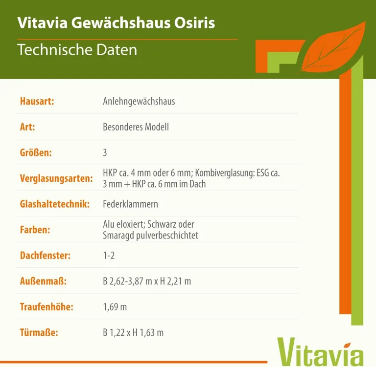 Vitavia Anlehn-Gewächshaus Osiris 7800", smaragd, 7,8 m², 4 mm HKP | Wetterfestes & stabiles Wand-Gewächshaus zur Pflanzenanzucht | Ideales Treibhaus für Gemüse, Kräuter & Blumen – Bild 5
