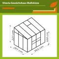 Vitavia Anlehn-Gewächshaus Ida 5200", smaragd grün, 5,2 m², 4 mm HKP | Wetterfestes & stabiles Wand-Gewächshaus zur Pflanzenanzucht | Ideales Treibhaus für Gemüse, Kräuter & Blumen - Thumbnail 2