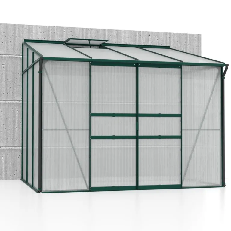Vitavia Anlehn-Gewächshaus Osiris 5200", smaragd, 5,2 m², 4 mm HKP | Wetterfestes & stabiles Wand-Gewächshaus zur Pflanzenanzucht | Ideales Treibhaus für Gemüse, Kräuter & Blumen – Bild 7