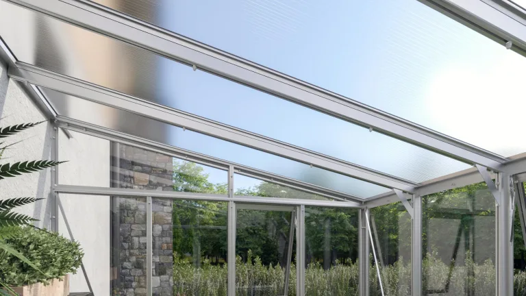 Vitavia Anlehn-Gewächshaus Helena 10200", Aluminium, 10,2 m², 3 mm ESG, 10 mm HKP | Wetterfestes & stabiles Wand-Gewächshaus zur Pflanzenanzucht | Ideales Treibhaus für Gemüse, Kräuter & Blumen – Bild 4