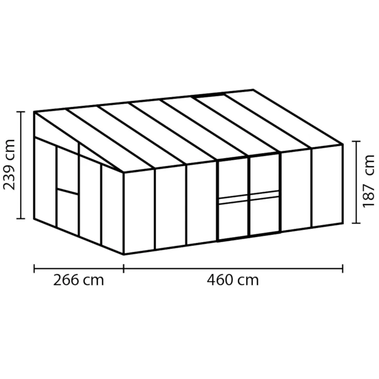 Vitavia Anlehn-Gewächshaus Athena 11900", Aluminium, 11,9 m², 3 mm ESG, 10 mm HKP | Wetterfestes & stabiles Wand-Gewächshaus zur Pflanzenanzucht | Ideales Treibhaus für Gemüse, Kräuter & Blumen – Bild 3