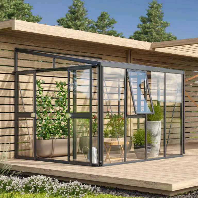 Vitavia Anlehn-Gewächshaus Athena 11900", Aluminium, 11,9 m², 3 mm ESG, 10 mm HKP | Wetterfestes & stabiles Wand-Gewächshaus zur Pflanzenanzucht | Ideales Treibhaus für Gemüse, Kräuter & Blumen – Bild 8