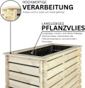 Hochbeet PLANTO 117x59x77 (BxTxH) aus Natürlicher Kiefer, Blumenbeet aus Holz, Wetterfest, Innen- und Außenbereich, Kräuterbeet für Garten, Balkon und Terrasse, Einfaches Stecksystem - Thumbnail 5