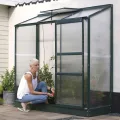 Vitavia Anlehn-Gewächshaus Ida 1300", smaragd grün, 1,3 m², 4 mm HKP | Wetterfestes & stabiles Wand-Gewächshaus zur Pflanzenanzucht | Ideales Treibhaus für Gemüse, Kräuter & Blumen - Thumbnail 1