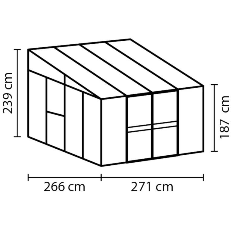 Vitavia Anlehn-Gewächshaus Helena 7000", schwarz, 7,0 m², 3 mm ESG, 10 mm HKP | Wetterfestes & stabiles Wand-Gewächshaus zur Pflanzenanzucht | Ideales Treibhaus für Gemüse, Kräuter & Blumen – Bild 3