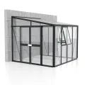 Vitavia Anlehn-Gewächshaus Helena 7000", schwarz, 7,0 m², 3 mm ESG, 10 mm HKP | Wetterfestes & stabiles Wand-Gewächshaus zur Pflanzenanzucht | Ideales Treibhaus für Gemüse, Kräuter & Blumen - Thumbnail 2