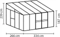 Vitavia Anlehn-Gewächshaus Helena 8600", schwarz, 8,6 m², 3 mm ESG, 10 mm HKP | Wetterfestes & stabiles Wand-Gewächshaus zur Pflanzenanzucht | Ideales Treibhaus für Gemüse, Kräuter & Blumen - Thumbnail 3