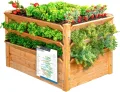 WESTMANN Premium Hochbeet aus Lärchenholz mit Aussaatkalender | Natur | 125x91x73 cm | Kräuterbeet | Holzhochbeet zum Bepflanzen von Gemüse & Kräutern - Thumbnail 1
