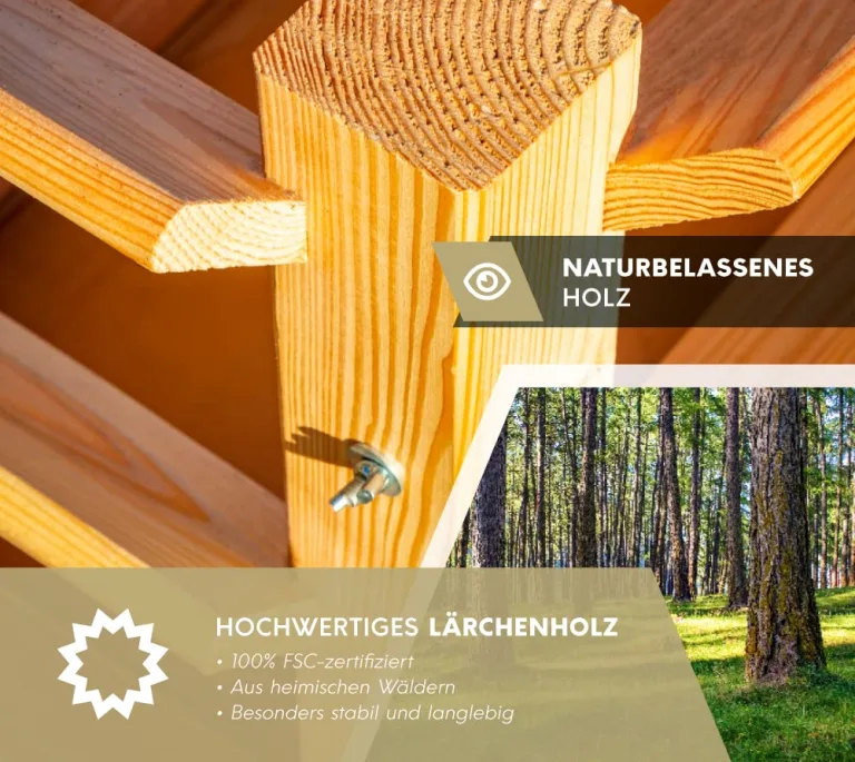 WESTMANN Premium Hochbeet aus Lärchenholz mit Aussaatkalender | Natur | 66x66x73 cm | Kräuterbeet | Holzhochbeet zum Bepflanzen von Gemüse & Kräutern – Bild 3
