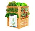 WESTMANN Premium Hochbeet aus Lärchenholz mit Aussaatkalender | Natur | 66x66x73 cm | Kräuterbeet | Holzhochbeet zum Bepflanzen von Gemüse & Kräutern - Thumbnail 1