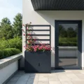Metzler Hochbeet für Garten mit Stauraum & Pflanzgitter – Pulverbeschichteter Stahl in Anthrazit RAL7016 | Witterungsbeständiges Kräuterbeet aus Metall, Pflanzkübel groß außen | 50 x 100 x 190 cm - Thumbnail 3