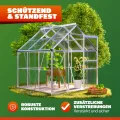 GARDEBRUK® Gewächshaus Aluminium 3,6m² 190x190cm inkl. Dachfenster Tomatenhaus Treibhaus Anzuchthaus Gartenhaus Frühbeet Pflanzenhaus Aufzucht 5,8m³ - Thumbnail 7