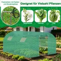 YRHome 3 x 8 x 2 m Groß Foliengewächshaus Gewächshaus Winterfest Verzinkter Stahl Grün Treibhaus Tomatenhaus mit Tür & Fenster Bogen-Design Begehbares Gartenhäuschen für Aufzucht Tomaten Pflanzen - Thumbnail 7