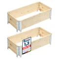 Garronda naturbelassene Hochbeete für Garten Palettenrahmen Hochbeet Holz steckbar stapelbar faltbar für Pflanzen Blumen Kräuter Obst und Gemüse Natural 1 Stück 80x80x20 cm GD-0141 - Thumbnail 10