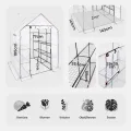Arebos Premium Foliengewächshaus Gewächshaus mit 3 Ebenen - 143 x 143 x 195 cm Treibhaus mit Ablagen & Ventilationsfenster - Platzsparend, Hochwertiges Anzuchthaus Garten Balkon Stabil - Thumbnail 7