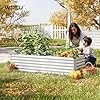WOLTU Hochbeet für Garten Balkon, Pflanzkübel aus robustem Stahlblech mit stabilem Design, Pflanzkasten, Blumenkasten, 238 x 56 x 80 cm, Silber – Bild 2