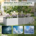 WOLTU Hochbeet für Garten Balkon, Pflanzkübel aus robustem Stahlblech mit stabilem Design, Pflanzkasten, Blumenkasten, 238 x 56 x 80 cm, Silber - Thumbnail 6