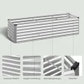 WOLTU Hochbeet für Garten Balkon, Pflanzkübel aus robustem Stahlblech mit stabilem Design, Pflanzkasten, Blumenkasten, 238 x 56 x 80 cm, Silber - Thumbnail 7