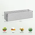WOLTU Hochbeet für Garten Balkon, Pflanzkübel aus robustem Stahlblech mit stabilem Design, Pflanzkasten, Blumenkasten, 238 x 56 x 80 cm, Silber - Thumbnail 8