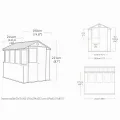 Keter Darwin Gewächshaus 244x190x221cm Grün - Treibhaus aus Kunststoff mit Satteldach & 5 Belüftungsfenstern - Thumbnail 10