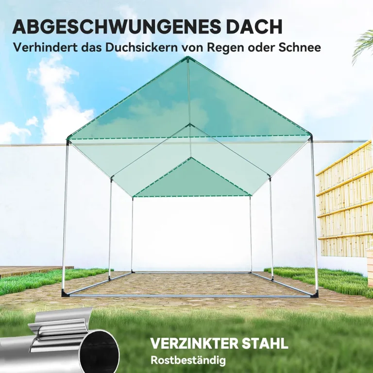 Outsunny Foliengewächshaus, 2 x 3 x 2 m Treibhaus mit UV-Schutz, Winddichtes Gewächshaus, Tomatenhaus mit Rolltür, Rollfenster, Stahl, für Garten, Grün – Bild 6