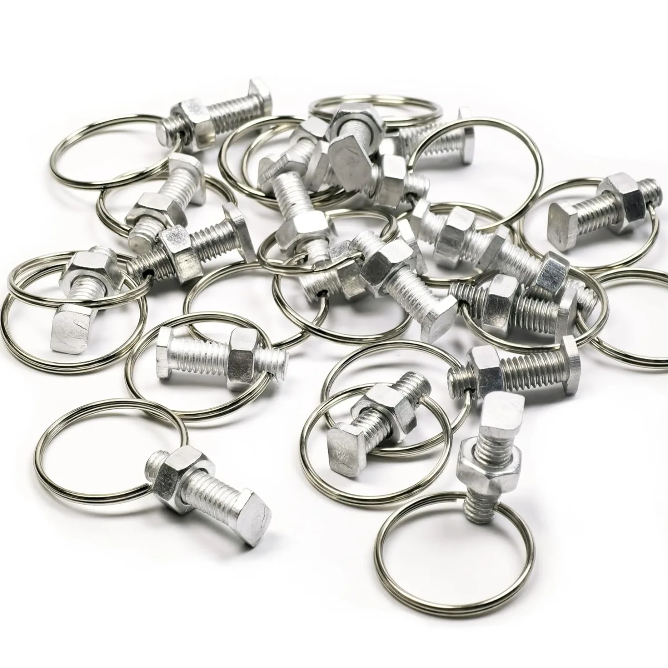 Gewächshausschrauben und -ringe für Gewächshaus, Gewächshauszubehör, Aluminium-Gewächshausmuttern und -schrauben, Aufhängeringe (Bolts & Nuts With Rings- 20pcs) - Bild 1