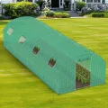 Aufun Folien-Gewächshaus Stabil 3x8x2 m mit 8 Fenster mit Moskitonetz & Tür | Gartentunnel mit Rahmen aus verzinktem Stahl | Tomatengewächshaus, Folienzelt, Pflanzenzelt Foliengewächshaus für Garten - Thumbnail 3