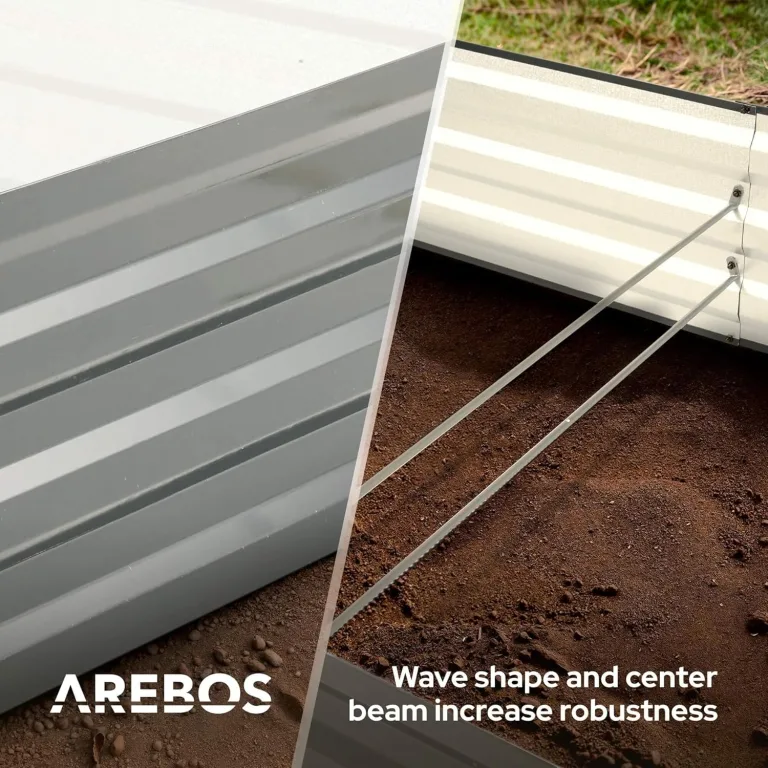 Arebos Hochbeet Metall 2er Set 180x90x30 cm | Gartenbeet aus verzinktem Stahl | Pflanzbeet wetterfest & rostfrei | Rechteckiges Gemüsebeet für Garten & Terrasse | Hochbeet Bausatz ohne Boden – Bild 8