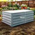 Arebos Hochbeet Metall 120x90x59 cm | Gartenbeet aus verzinktem Stahl | Pflanzbeet wetterfest & rostfrei | Rechteckiges Gemüsebeet für Garten & Terrasse | Hochbeet Bausatz ohne Boden - Thumbnail 8