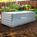 Arebos Hochbeet Metall 180x90x45 cm | Gartenbeet aus verzinktem Stahl | Pflanzbeet wetterfest & rostfrei | Rechteckiges Gemüsebeet für Garten & Terrasse | Hochbeet Bausatz ohne Boden - Thumbnail 8