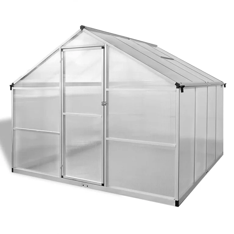 HOMIUSE Gewächshaus 242x250x195 cm Gewächshäuser Transparent Aluminium Winterschutzzelt Pflanzenschutz – Bild 2