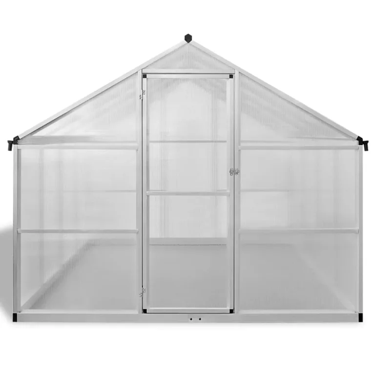 HOMIUSE Gewächshaus 242x250x195 cm Gewächshäuser Transparent Aluminium Winterschutzzelt Pflanzenschutz – Bild 3
