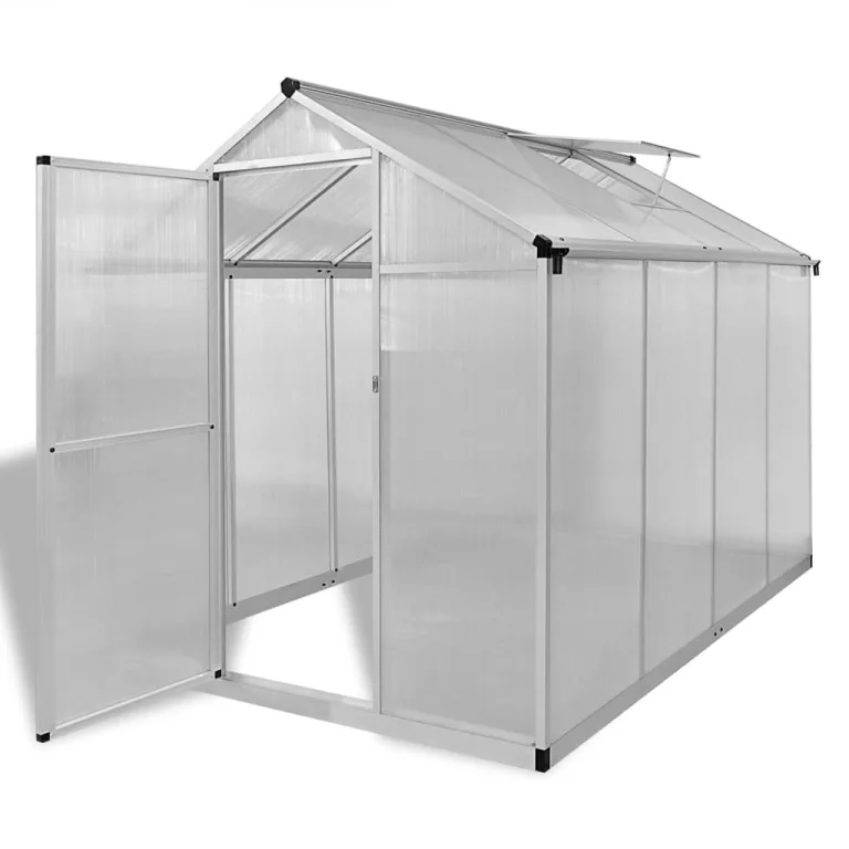 HOMIUSE Gewächshaus 242x250x195 cm Gewächshäuser Transparent Aluminium Winterschutzzelt Pflanzenschutz – Bild 10