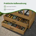 M MCombo Gartenschrank Gartenhaus Holz Wetterfest, Geräteschrank Gerätehaus Outdoor, für Außenbereich Balkon Terrasse, Gartenhütte mit 2 Bewegliche Regale, 58×107×180 cm, 1155 (Natur) - Thumbnail 5