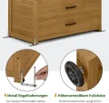 M MCombo Gartenschrank Gartenhaus Holz Wetterfest, Geräteschrank Gerätehaus Outdoor, für Außenbereich Balkon Terrasse, Gartenhütte mit 2 Bewegliche Regale, 58×107×180 cm, 1155 (Natur) - Thumbnail 7