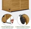 M MCombo Gartenschrank Gartenhaus Holz Wetterfest, Outdoor Schrank Wetterfest, Geräteschuppen Begehbar, für Außenbereich Balkon & Terrasse, Gerätehaus mit 3 Feste Regale, 120×86×201 cm, 1753 (Natur) - Thumbnail 6